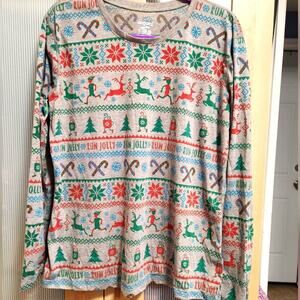 Brooks Holiday pj top womens XL